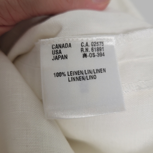 Escada Linen Beautiful Cream Ankle Pants with Embellished Crystals Trim - Picture 8 of 12